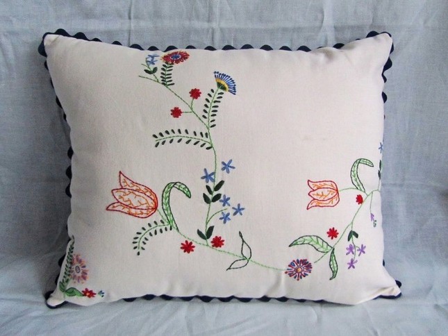 Stylish Embroidered Pillow for Elegant Bedroom Design