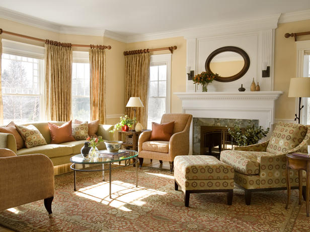 Arranging living room furniture at an angle