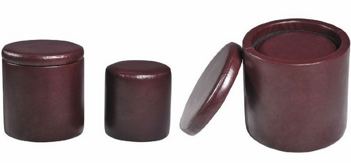 Faux leather small round ottoman clearance