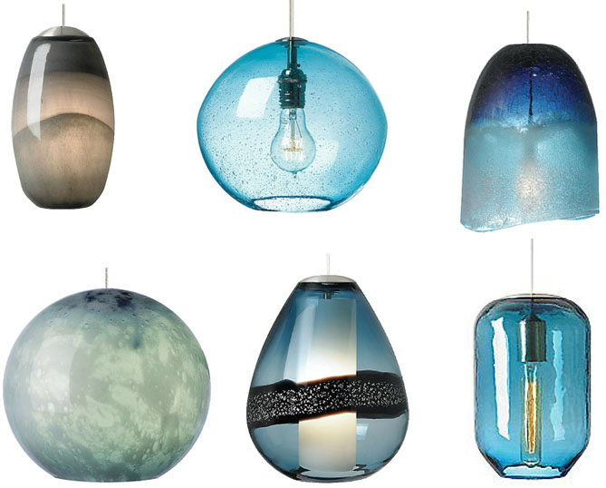 Modern pendant lighting fixtures in home interior