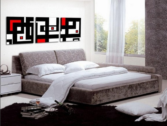 Wall art black white and red