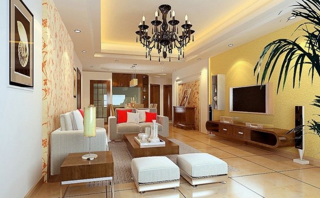 Decorate living room yellow walls