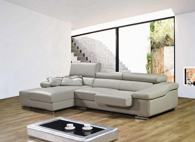 Small spaces sectional sofa grey