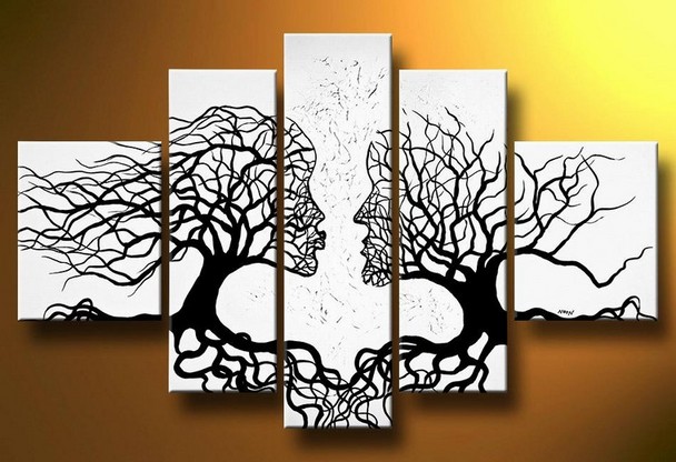Abstract wall art black and white