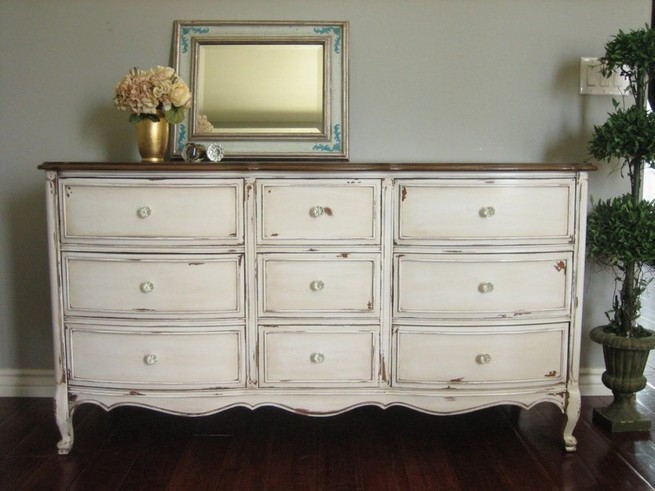 Painting old dressers white