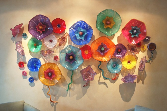 Outdoor wall art glass