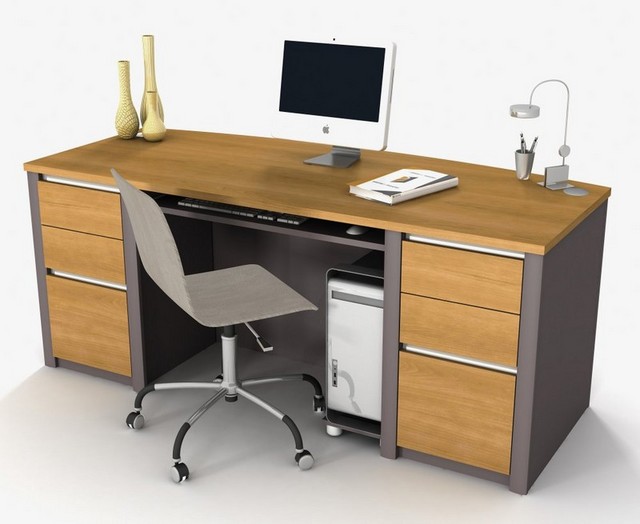 Wood computer desks for home office