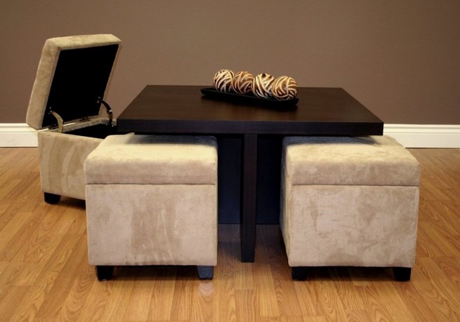 Coffee table ottoman combination