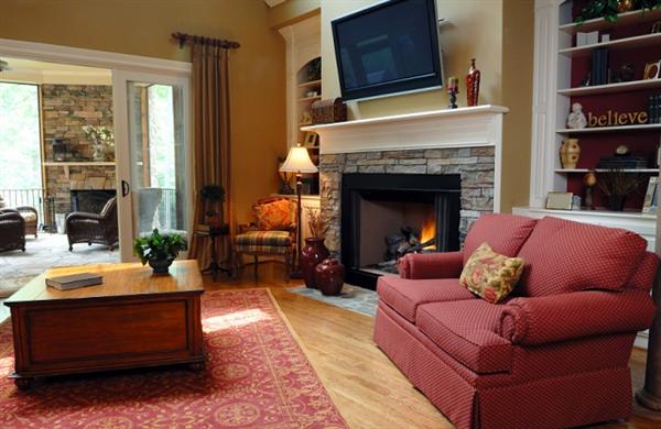 Design living room without fireplace