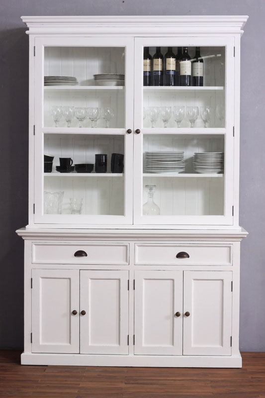 White dressers with hutches