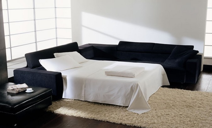 Small sectional sofa with bed