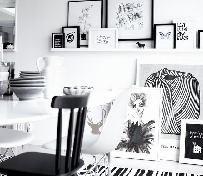 Black and white love wall art