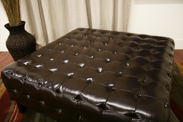 Extra large faux leather ottoman
