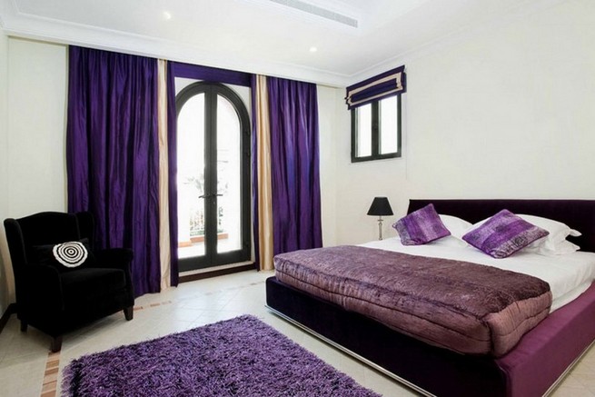 Black and white wall art with purple