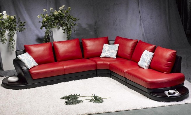 Small sectional sofa red