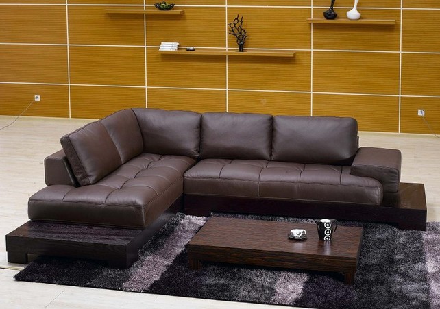 Small sectional sofa brown