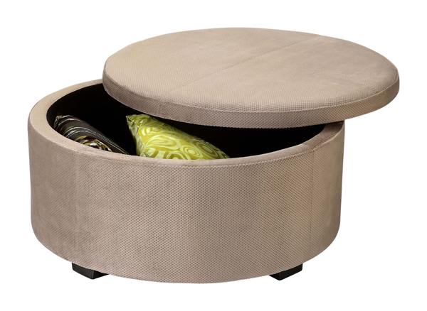 Round ottoman with storage