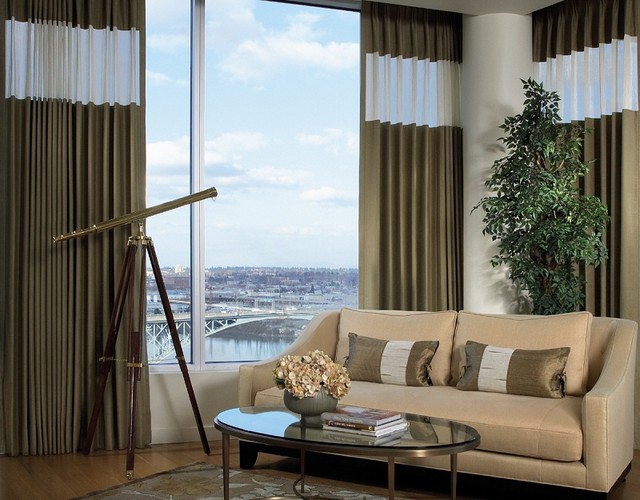 Modern living room window treatments