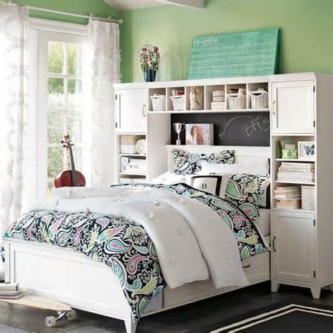 Teenage girl bedroom ideas with brown furniture