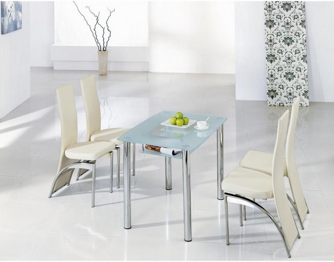Small glass dining table