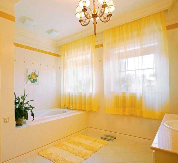 Bathroom window curtains yellow
