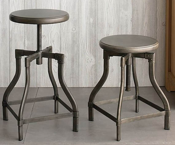 Industrial metal bar stool