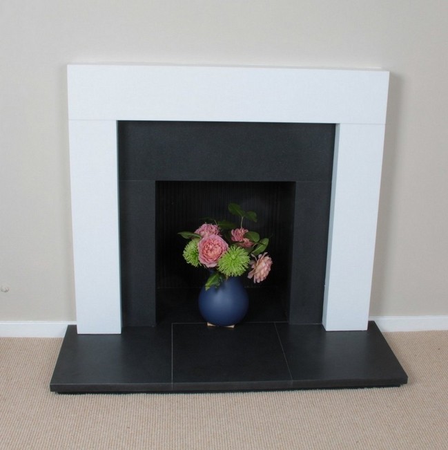 Granite Tile Fireplace Surround