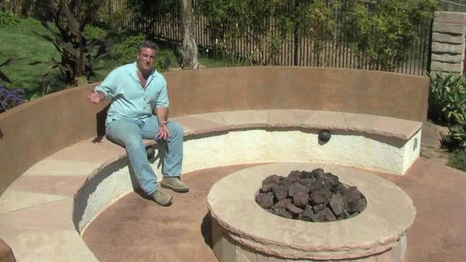 Cinder Block Fire Pit Bench