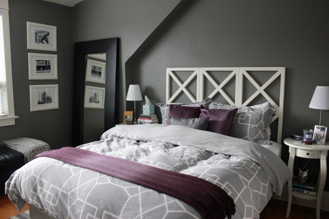 Bedroom ideas purple and grey