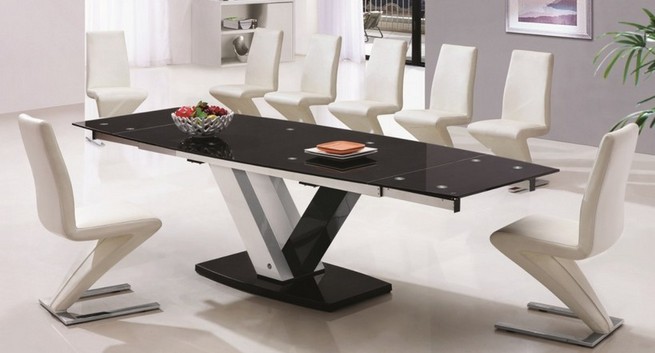 Glass top dining table seats 10