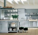 French country kitchen shelves
