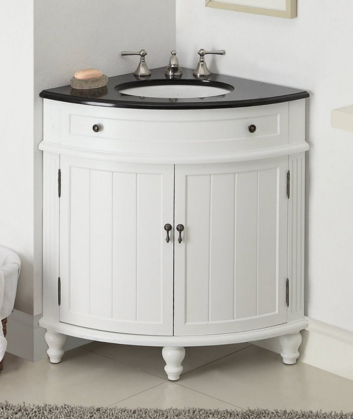 Corner bathroom sink vanity
