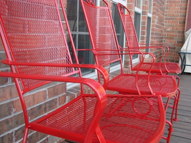 Patio chairs red