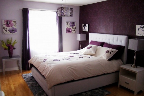 Elegant purple bedroom ideas
