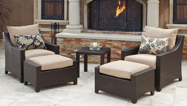Patio chairs ottoman
