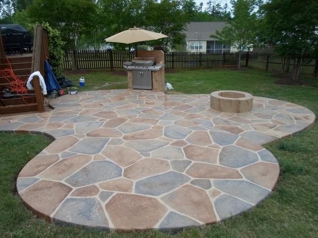 Painting Concrete Patio To Look Like Tile