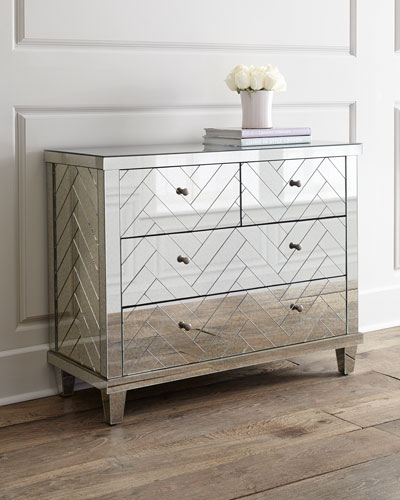 Mirrored nightstands and dressers