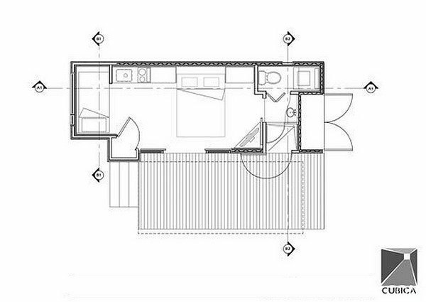 Casa Cubica Floor Plan