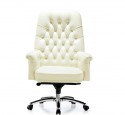 White leather office chair eames