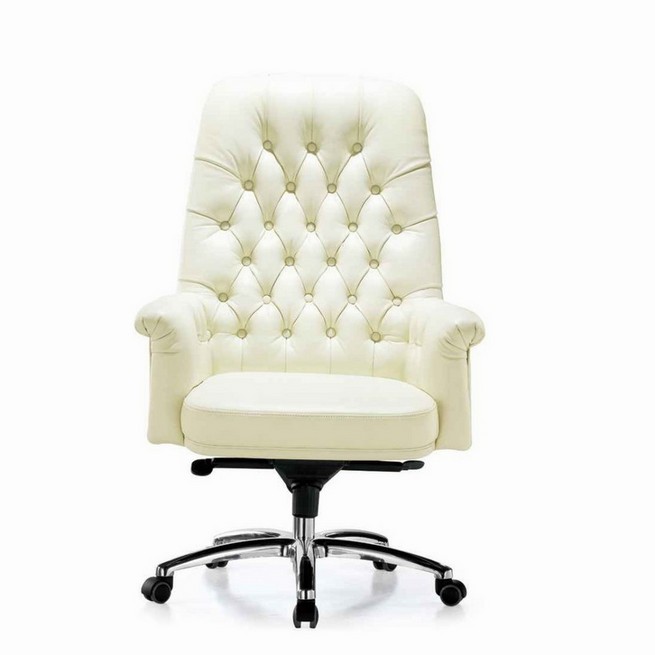 White leather office chair eames