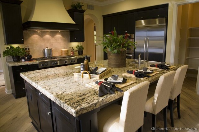 Black rustic kitchen cabinets