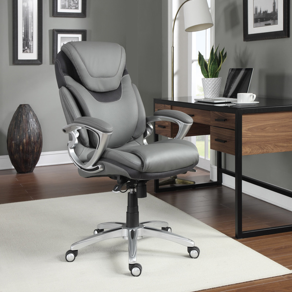 Leather office chair grey