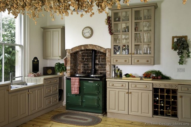 Grey rustic kitchen cabinets