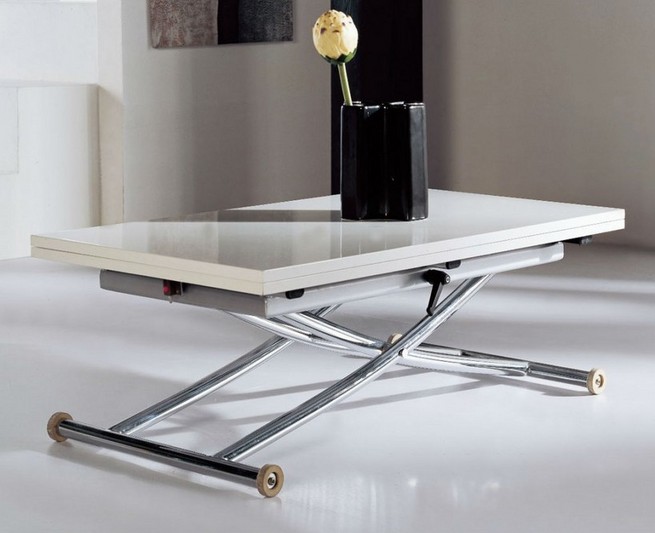 Folding dining table to coffee table