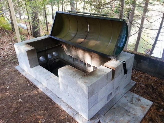 Cinder Block And Brick Fire Pit