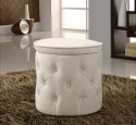 Fabric pouf round ottoman