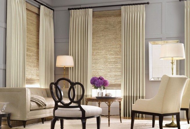 Elegant living room window treatments