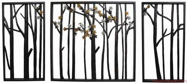 Outdoor Metal Wall Art Flower Leaf Trees