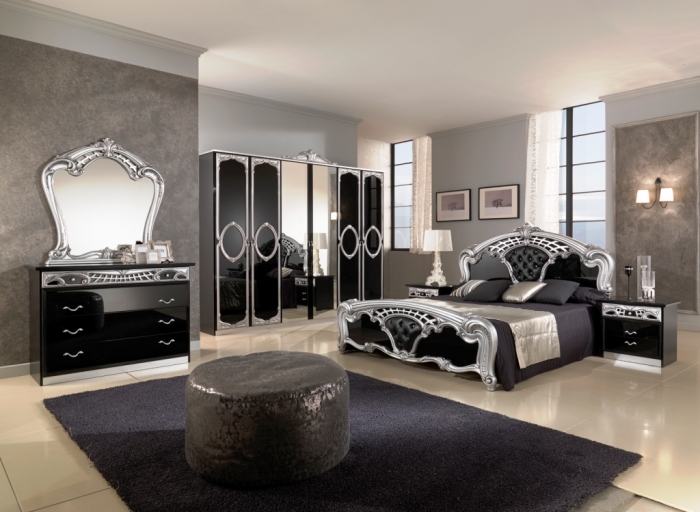 Black And Grey Modern Classic Bedroom