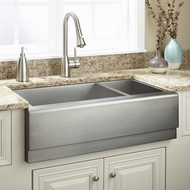 Stainless steel kitchen sink double drainer